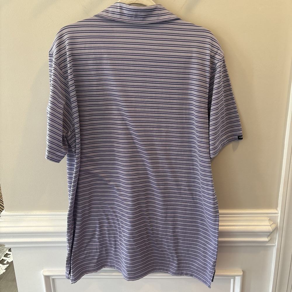 Pinehurst Straight Down Men's L Performance Golf Striped Embroidered Polo - Picture 3 of 3